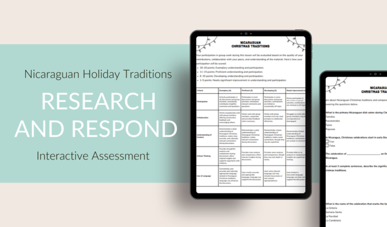 Nicaraguan Holiday Traditions Research and Respond Interactive Assessment (1)